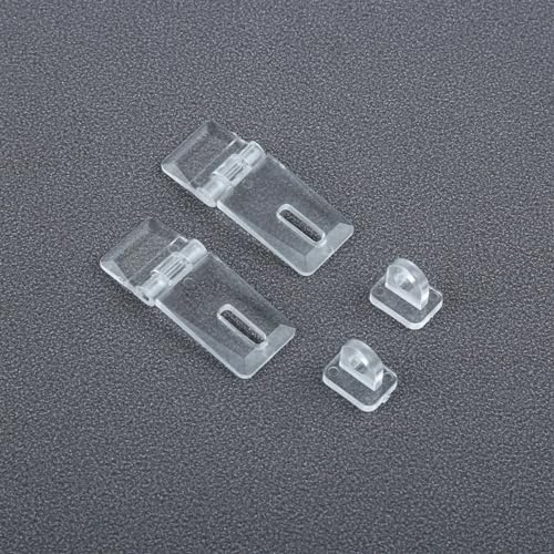 4 Sets 41x16mm Transparent Acrylic Hinge Lock Jewelry Box Cabinet Door D Clear Buckle Concealed Locking