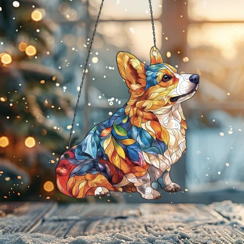 Image of Corgi Acrylic Ornament Gift for Dog Lovers Christmas Hanging Decor