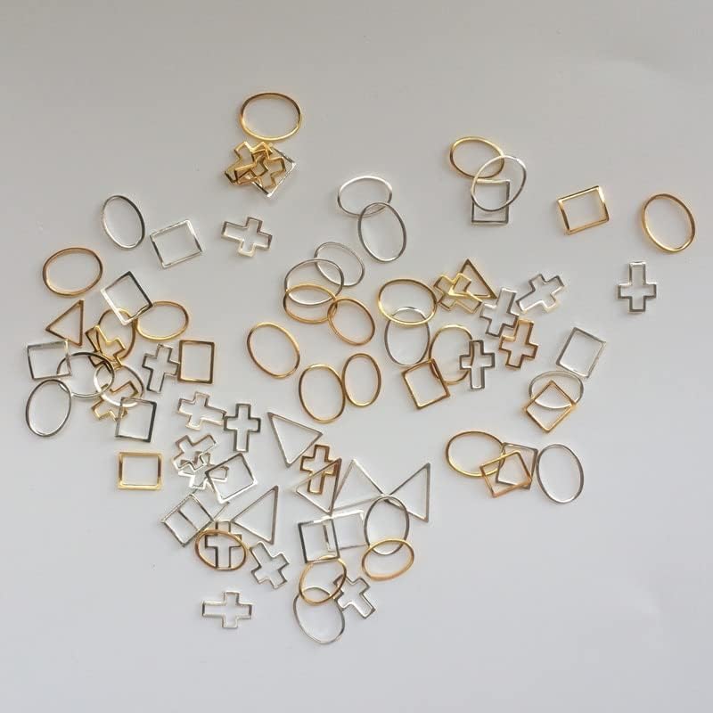 Mixed 100pcs/lot Silver Gold 3D Matte Rivet Stud Waterdrop Rhombus Square Round 3D Manicure Nail Art Decoration Metal Nail Studs