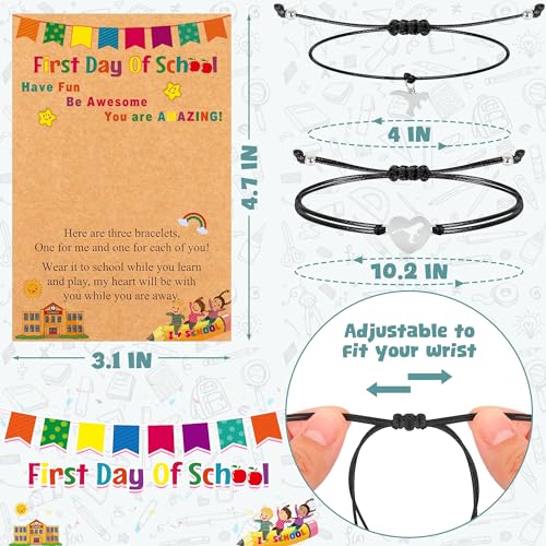 Image of EOBOH First Day of School Bracelet Mommy and Me, Prek Matching Wish Bracelets Set, Adjustable Bracelet for Boys Girls Gifts Stuff Bulk