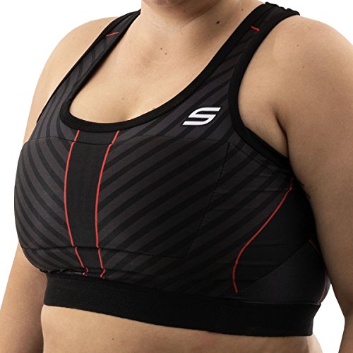 GRIT Women's Racerback Padded Sports Bra - High Impact Wire-Free Full Coverage Activewear