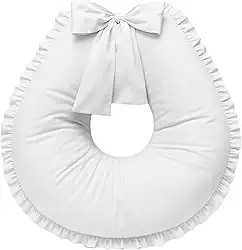 Almofada de amamentação grande babado (Branca)