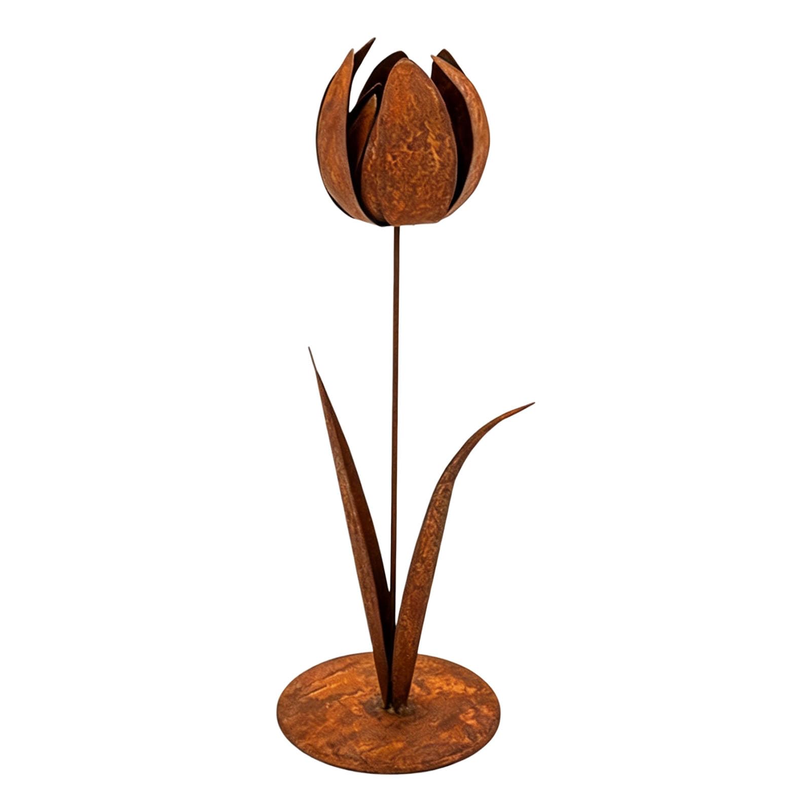 Limtula Rusty Tulips Iron Decorative Stakes Artistic Handcrafted Sculpture for Garden and Patio Artificial Flower Ornament Elegant Iron Decoration