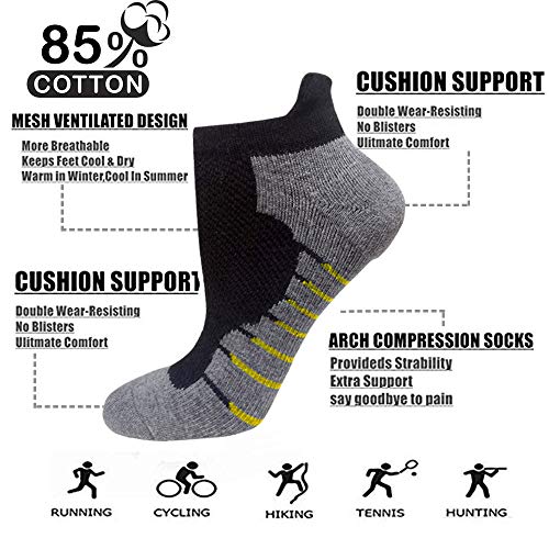 5 Pairs Copper Compression Ankle Socks Women & Men Sport Plantar Fasciitis Arch Support - Best For Athletic &Travel #TOP4