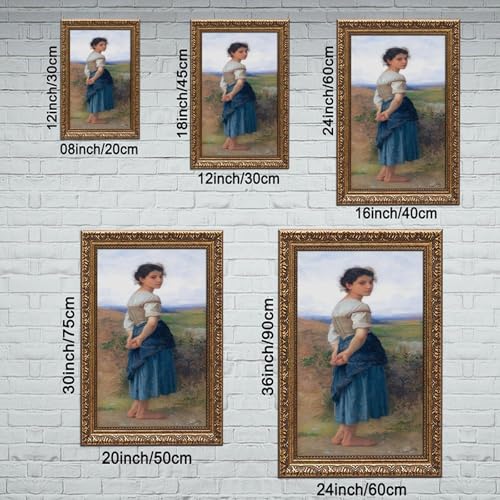 Toile Young Shepherdess de Bouguereau déco murale bureau