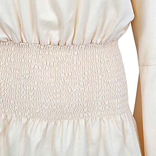 Blidece Womens Long Sleeve Off The Shoulder Tops Renaissance Medieval Pirate Shirt Gothic Peasant Blouse Smocked Boho Top Beige M #TOP2