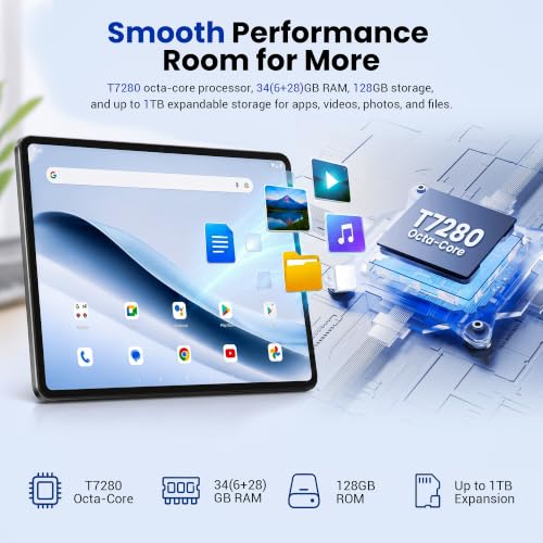 Image of Tablet 11 inch, Android 16 Tablet with Keyboard, Black