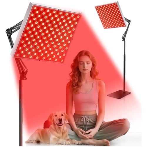 2 in 1 Red Light Device Lamp for Face and Body with Stand, Deep 660nm and 850nm Infrared Light Lamp, Red Light Panel for Face, Back, Leg, Waist, Joints