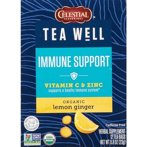Well Herbal Tea, Lemon Ginger, Caffeine Free Organic Wellnes