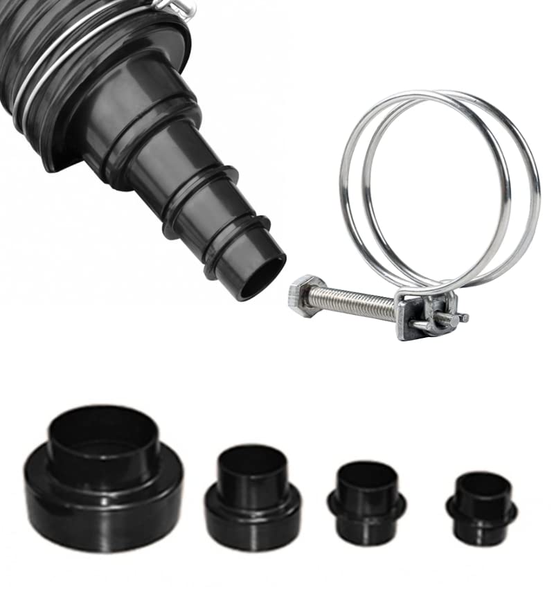 Réducteur Conduit 150 à 100 Mm - Adaptateur Tuyau Avec Colliers Inox - Pour Sèche-Linge, VMC, Hotte