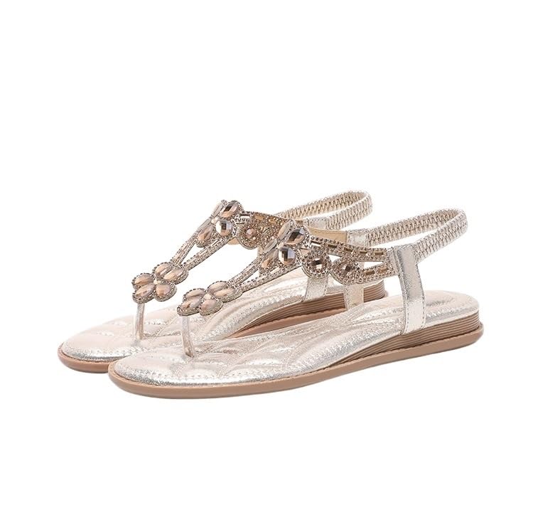 Women's sandals summer sandals for women Comfortable walking non-slip casual summer beach shoes ankle elastic flats