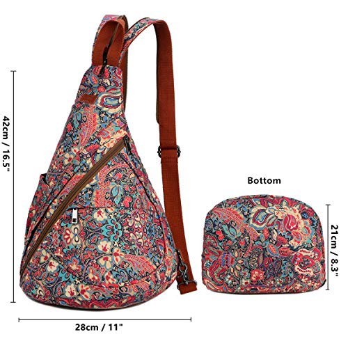 Baosha Women's Colorful Sling Bag Crossbody Backpack Shoulder Casual Daypack Outdoor Travel Hiking Xb-10 (Hs, Dual Shoulder) #TOP1