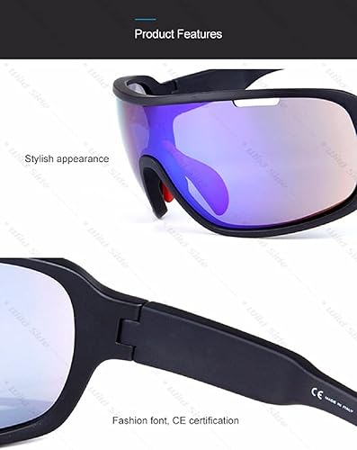 Miniatura 4 de Gafas de sol deportivas polarizadas UV400 con 5 lentes intercambiables para hombres y mujeres para ciclismo, correr, conducir, pesca, golf, béisbol