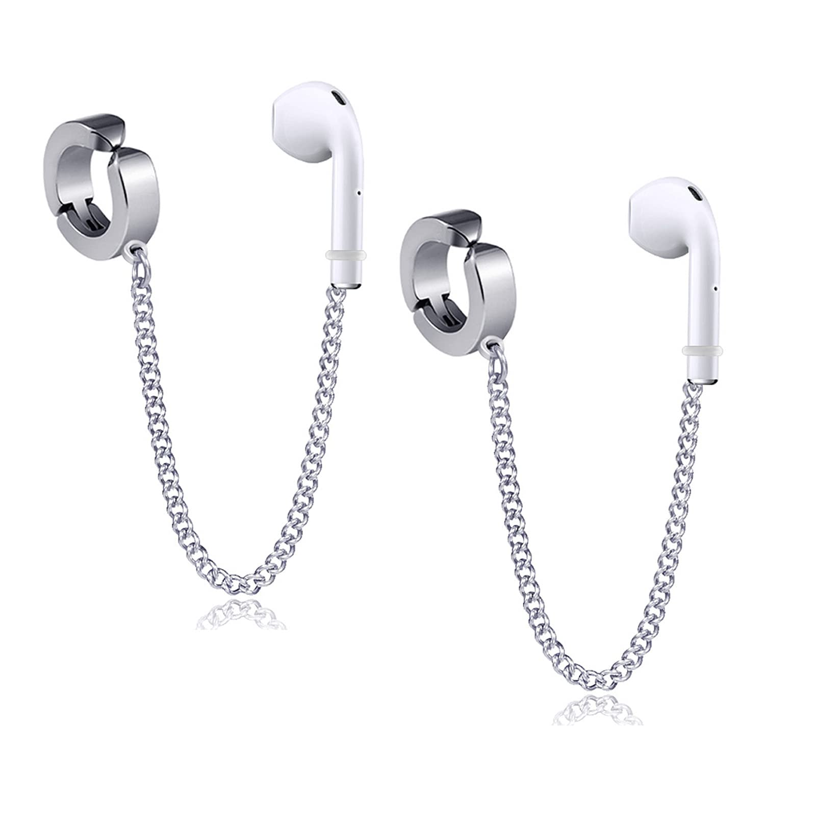NILSTOREY Earrings for Airpods Ear Holder Clips, 1 Pair Clip-On Anti Lost Earring Strap for Airpods Pro (No Need Ear Hole), Wireless Earhooks Earbuds