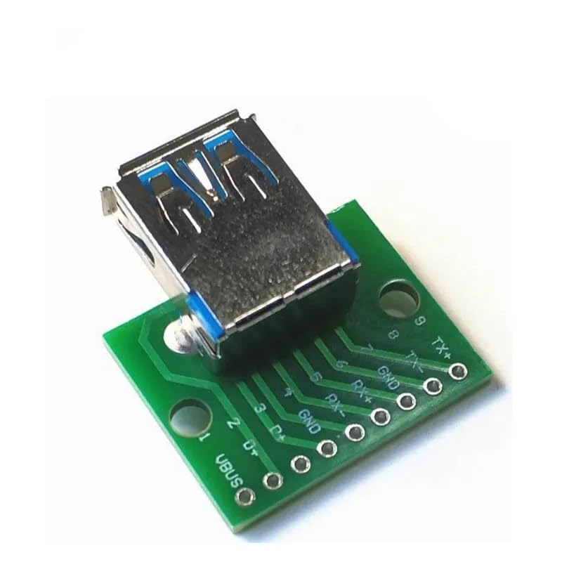fengpeng 2/5/10PCS USB A-Type 3.0 Female Socket to DIP PCB Board Pitch 2.54MM USB-3. Jack Plug Connector Converter Adapter(10PCS)