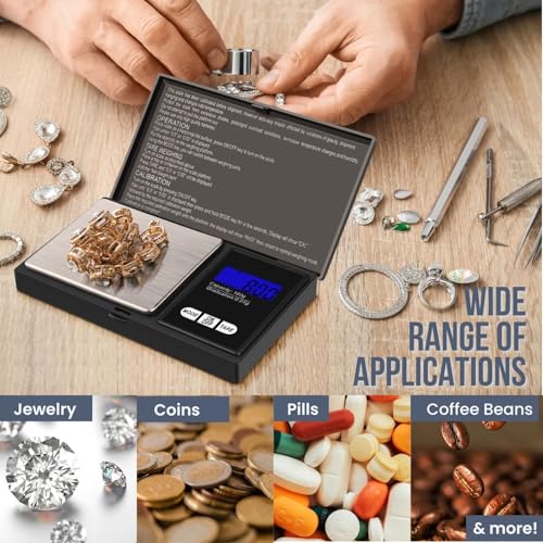 Báscula digital de bolsillo Flexzion 100g con precisión 0.01g miniatura 6