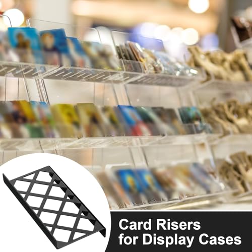 image for Yalikop 24 Pcs Hollow Trading Card Riser Acrylic Display Stand Tray fo
