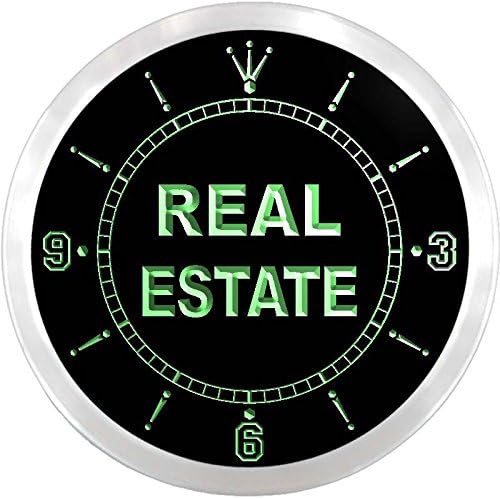 ADVPRO nc0641-b Real Estate Rent Lease Agent Neon Sign LED Wall Clock