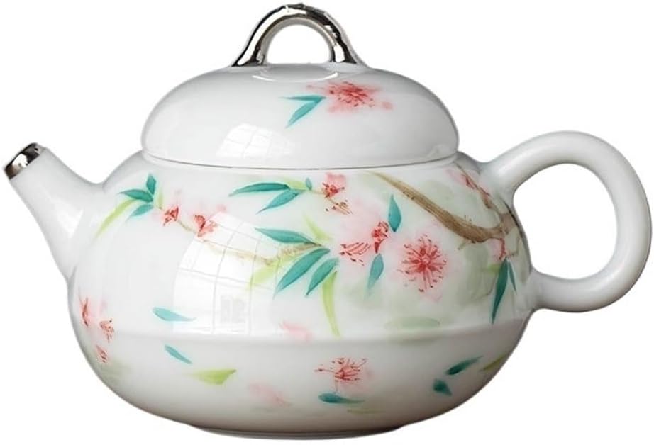 Ceramic Teapot Ceramic Hand-painted Peach Blossom Teapot, Household Kung Fu Tea Set Teapot, Single Teapot With Filter Tea Pot Ceramic