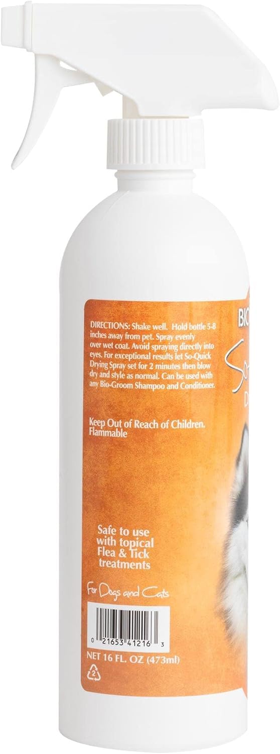 Bio-Groom So Quick - Schnelltrocknungsspray - Hundespray - Entwirrungsspray für Hunde - Unparfümiert und frei von Tierquälerei - 473 ml