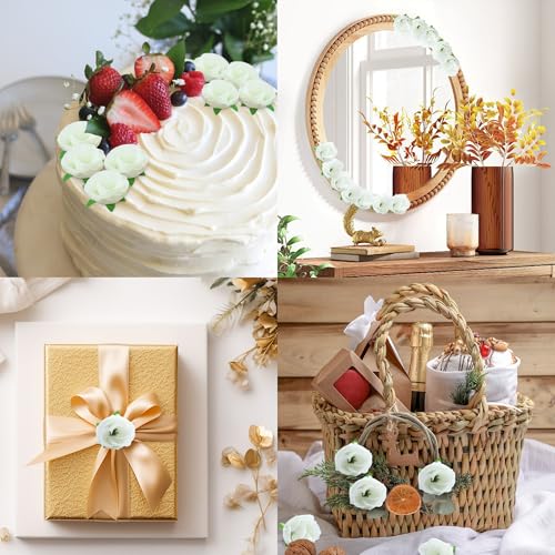 SITUMEIZI Lot de 100 Roses artificielles en Soie - 3,8 cm - Blanc Ivoire - pour Maison, Mariage, Bouquet de Fleurs, Mur, Jardin, Bricolage, fête, Anniversaire – vue 5