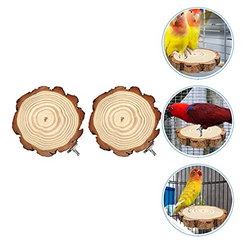POPETPOP Plataforma 2Pcs Poleiro De Madeira Pássaro Papagaio Estande Playground Acessórios para Anim