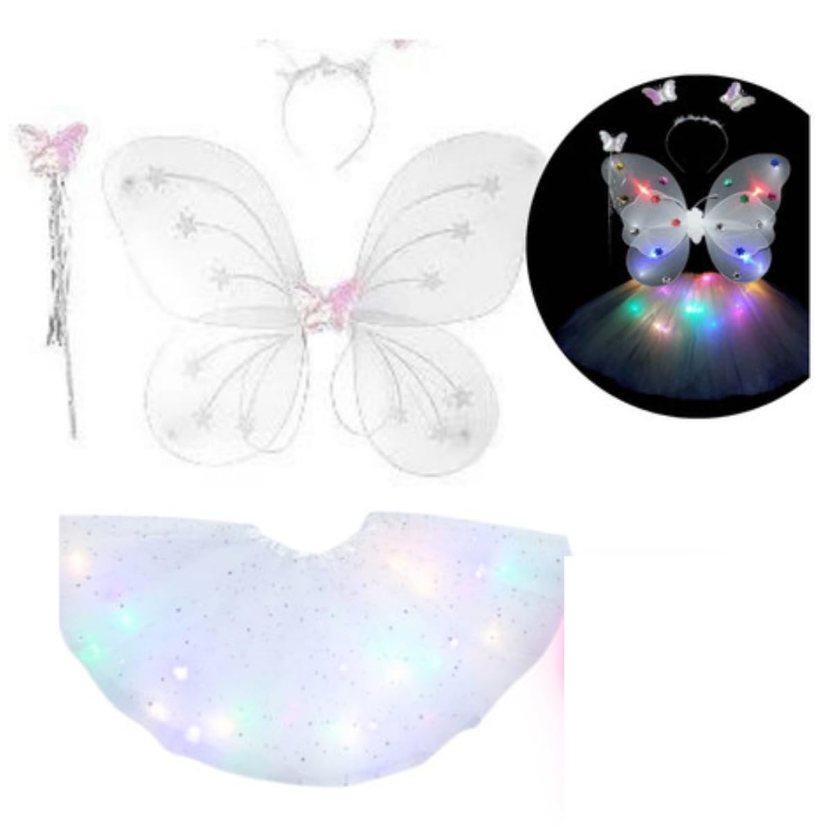 Fantasia Feminina Adulta Infantil Com Led Asas Varinha Branca 30 Cm em promoção! Veja a oferta e mais achadinhos de Pijamas & Fantasias Infantis 8 Hoje é o melhor dia para comprar Fantasia Feminina Adulta Infantil Com Led Asas Varinha Branca 30 Cm com aquele preço maroto! Promoção! Aproveite a oferta! 8