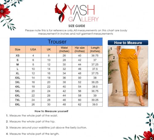 Image of Yash Gallery Women's Regular Fit Mid Rise Solid Lycra Trouser Regular Pants