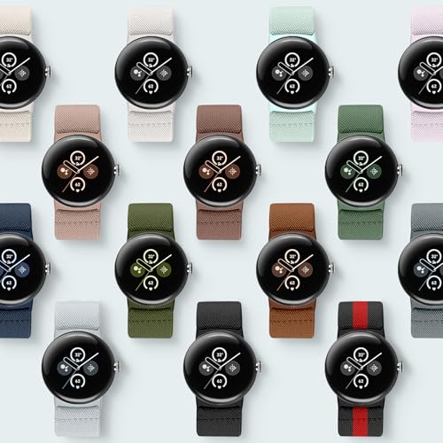 Image of 5 Pack Stretchy Bands Compatible with Google Pixel Watch 4 Band 45mm / Pixel Watch 3 Band 45mm for Women Men, Soft Nylon Breathable Sport Strap for Google Smartwatch 4 3 (45mm)
