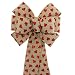 Red Glitter Hearts Rustic Valentine's Day Bow in 2 Size Options