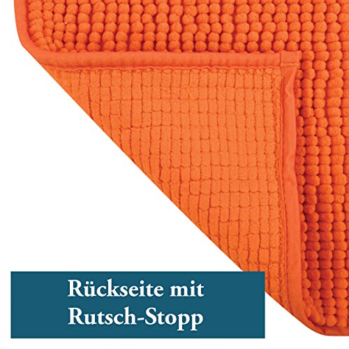 MSV Chenille Bath Mat, Orange, 40 x 60 cm