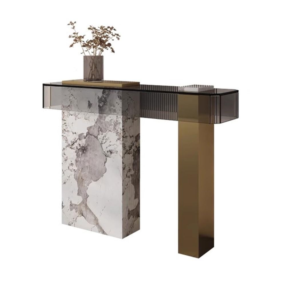 ENGENDER Console Tables Simple Hotel Lobby Entrance Table Living Room Corridor Wall Stainless Steel Slate Cabinet