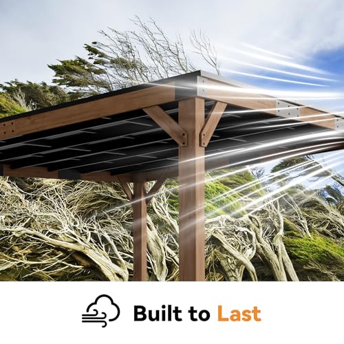 Modern Shade Wood Grill Gazebo 12' x 16' with Sloped Galvanized Steel Roof - Image 5