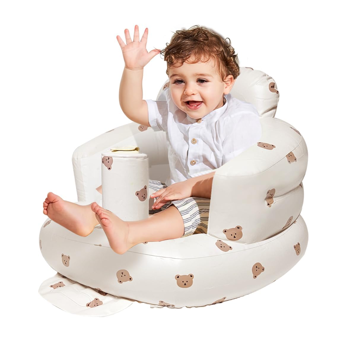 KRLZ Inflatable Baby Seat for Babies 3-36 Months – Blow Up Baby Chair with Built-in Air Pump – Portable Baby Inflatable Seat for Sitting Up and Play – Durable Inflatable Infant Chair-image-29