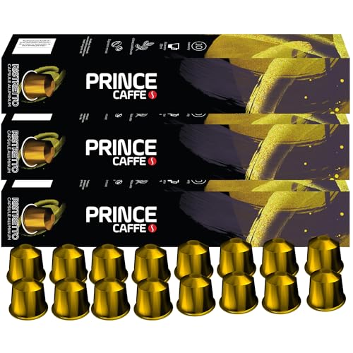 Prince Caffe Espresso Pods – Ristretto Intensity 10, Dark Roast, The Espresso Coffee Pods Are Compatible with Nespresso Original Line Machines, 30 Count (3 x 10 Capsules) Premium Quality Coffee Capsules.