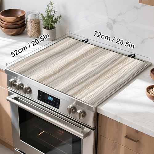 Image of Stove Top Cover Retro Flower Gas Stove Top Cover for Home Decoration Kitchen Pad Non-Stick Washable Cooktop Covers Countertop Protector Keep Stove Clean 28 inchx20 inch (Texture-2)