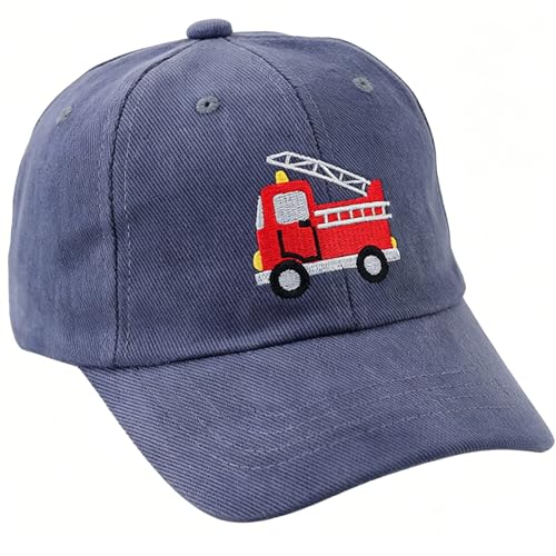 Embroidered Fire Truck Baseball Caps for Toddler Boys Girls Funny Cotton Hat Adjustable Dad Summer Sun Hat 3-8 Years