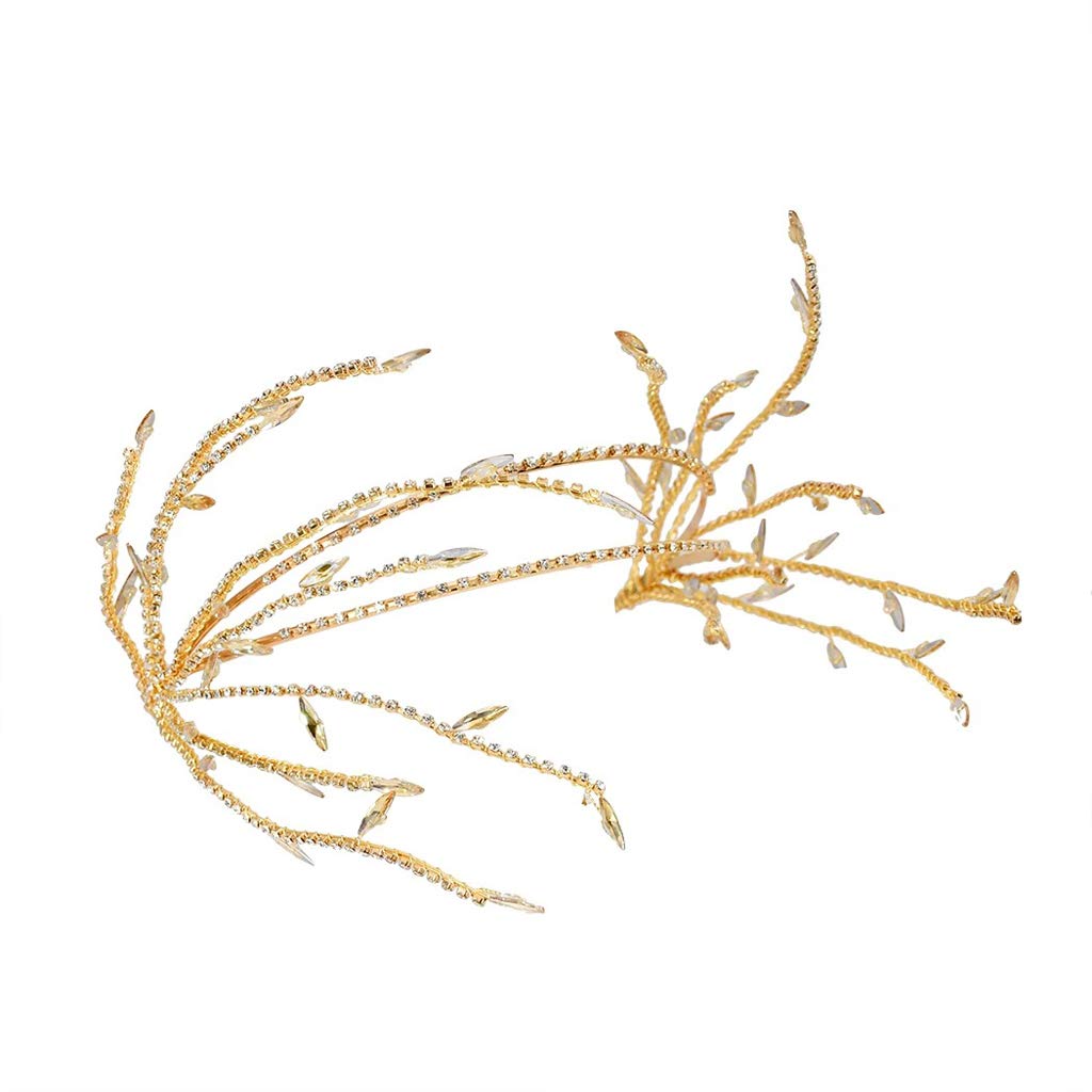 Fascia for capelli splendente a foglia for donna Cerchietti for capelli sottili fatti a mano di lusso leggero con foglie Fascia for capelli Accessori for capelli Sposa/1469/350/576