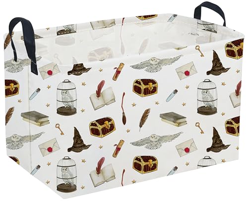 Image of Sanjiaofeng Rectangular Kids Basket Magic Storage Bins,Ctue Storage Basket with Handles.Clothers,Books,Kid's Gifts Bins. (Magic)