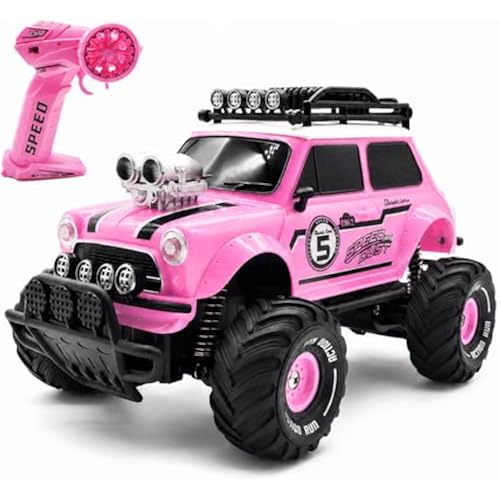 10Leccion Pink RC Monster Truck for Girls Ages 3-8