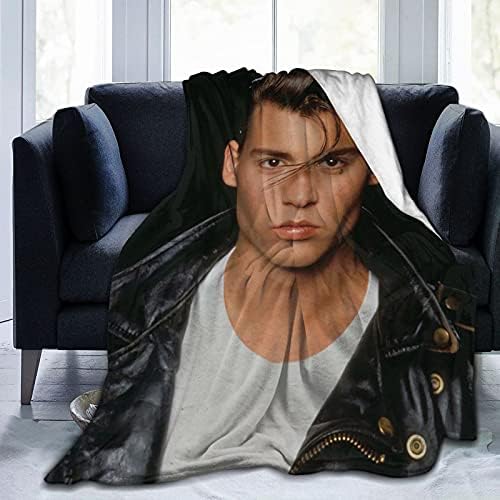 Johnny Depp Super Soft and Comfortable Flannel Blanket Camping Blanket Beach Blanket Decoration Bedroom Living Room Suitable for Children/Adults Throw Blankets (60"x50")