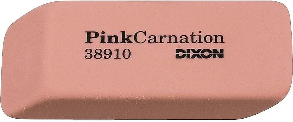 Dixon Pink Carnation Block Eraser, Pink, Bulk (DIX38920)