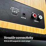 House of Marley Get Together Duo 2 Active Bookshelf Speakers - 2 x 10 W, 1 Portable + 1 Fixed Speaker with Bluetooth Stereo Pairing, RCA/AUX Input, Turntable Compatible, Sustainable Design, Bamboo - Image 8