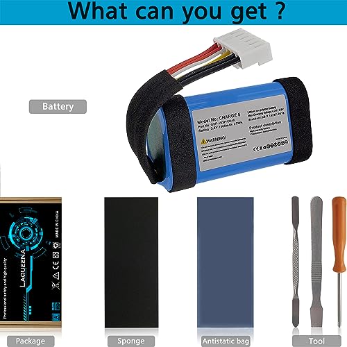 Batería de repuesto GSP-1S3P-CH40 de 7500 mAh compatible con JBL Charge 5 3