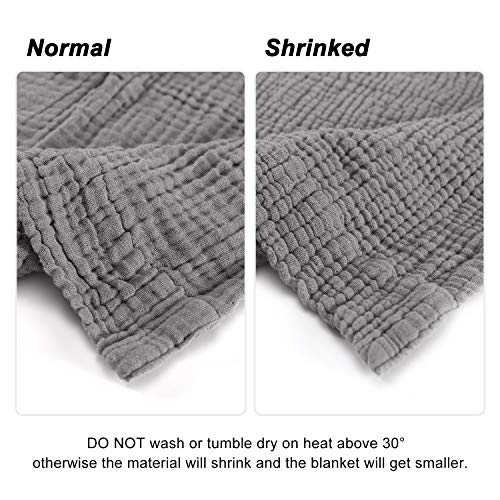 Emme Cotton Blanket Soft Muslin Throw Blanket For Couch Bed 4-Layer Breathable Gauze Blanket For All Season Soft And Lightweight Muslin Blankets For Adults Blanket (Grey, 55"X75") #TOP7