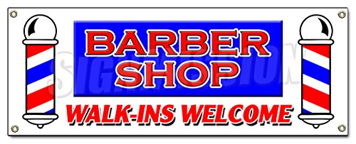 Barber Shop Walk-INS Welcome Banner Sign Men Women Coloring Manicure