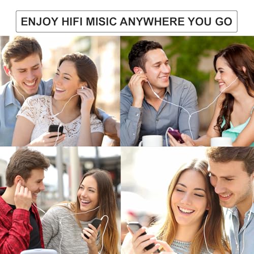 Image of JXREV Wired Earphone in Ear Headset New Tuning Hole Earplug Design Stereo 14mm Noise Canceling Headset with Built-in Mic & Vol Control (WHT IPHN 15 01)