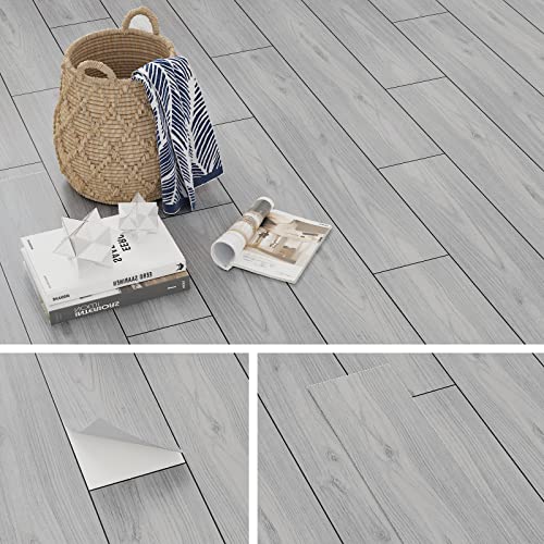 Chihut 16-Pack Natural Grey White Wood Vinyl Plank Flooring 6''X36'' Waterproof Peel And Stick Floor Tile Wood Look Planks For Bathroom Kitchen Self Adhesive Laminate Flooring Planks For Bedroom Floor #TOP22