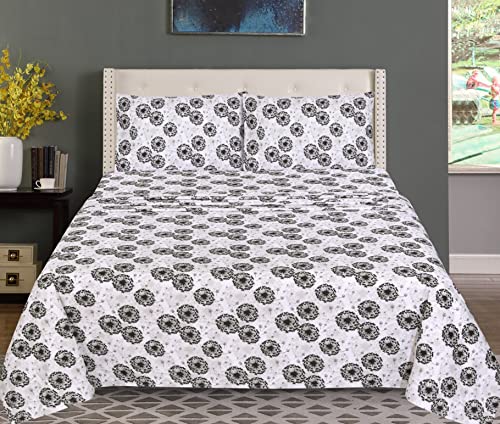 Zoyer Full Sheet Set [Irish Daisy] -Brushed Microfiber 4-Piece Printed Bedsheet Set-Soft & Comfortable Bedding Sheet-1 Fitted Sheet, 1 Flat Sheet And 2 Pillowcases-Soft Bed Sheets… #TOP3