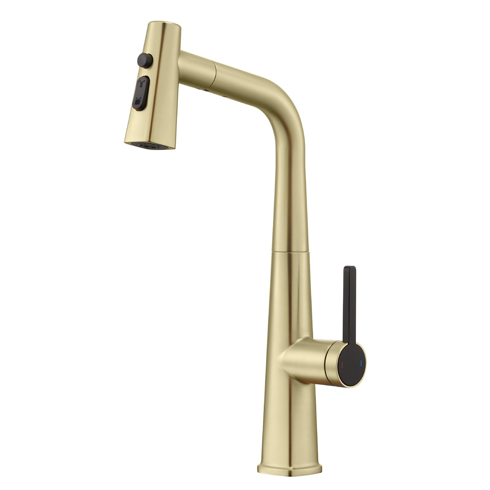 ZYCHSJXA Chrome Kitchen Taps with Pull Out Spray Faucet Mixer Tap Hot and Cold 3 Modes Head